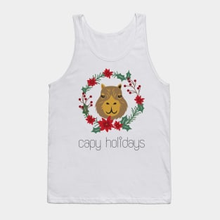 CAPY Holidays, Christmas Capybara illustration Tank Top